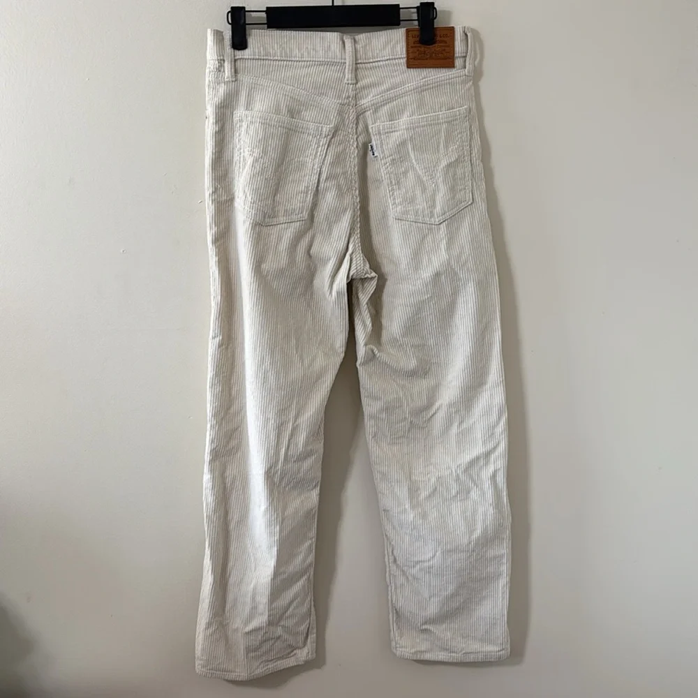 Levi’s Ribcage Straight Ankle High Rise Corduroy Pant Cream Size 28 - Picture 8 of 12